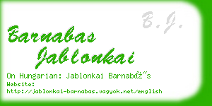 barnabas jablonkai business card